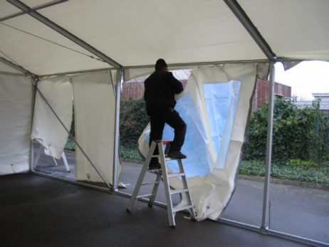 afbouw kadertent 10x30 door onze zorgen